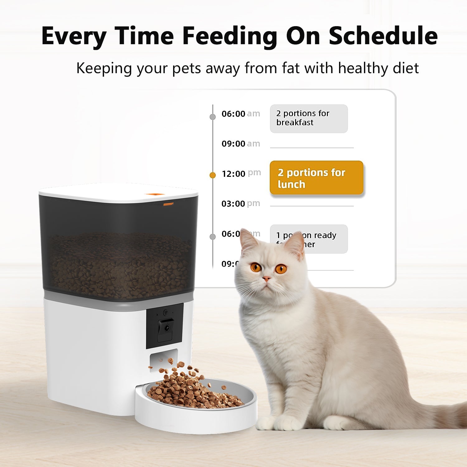 Smart Automatic Pet Feeder with Camera (6L Capacity)